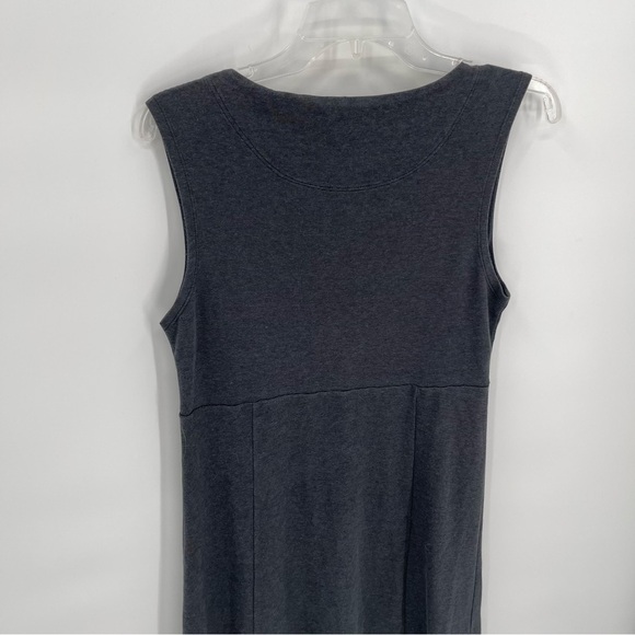 Horny Toad Womens Gray V-Neck Sleeveless Tank Dress Size Medium Micro stripe - Picture 7 of 9